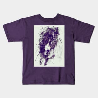 Abstract Horse Head Purple Tones Kids T-Shirt